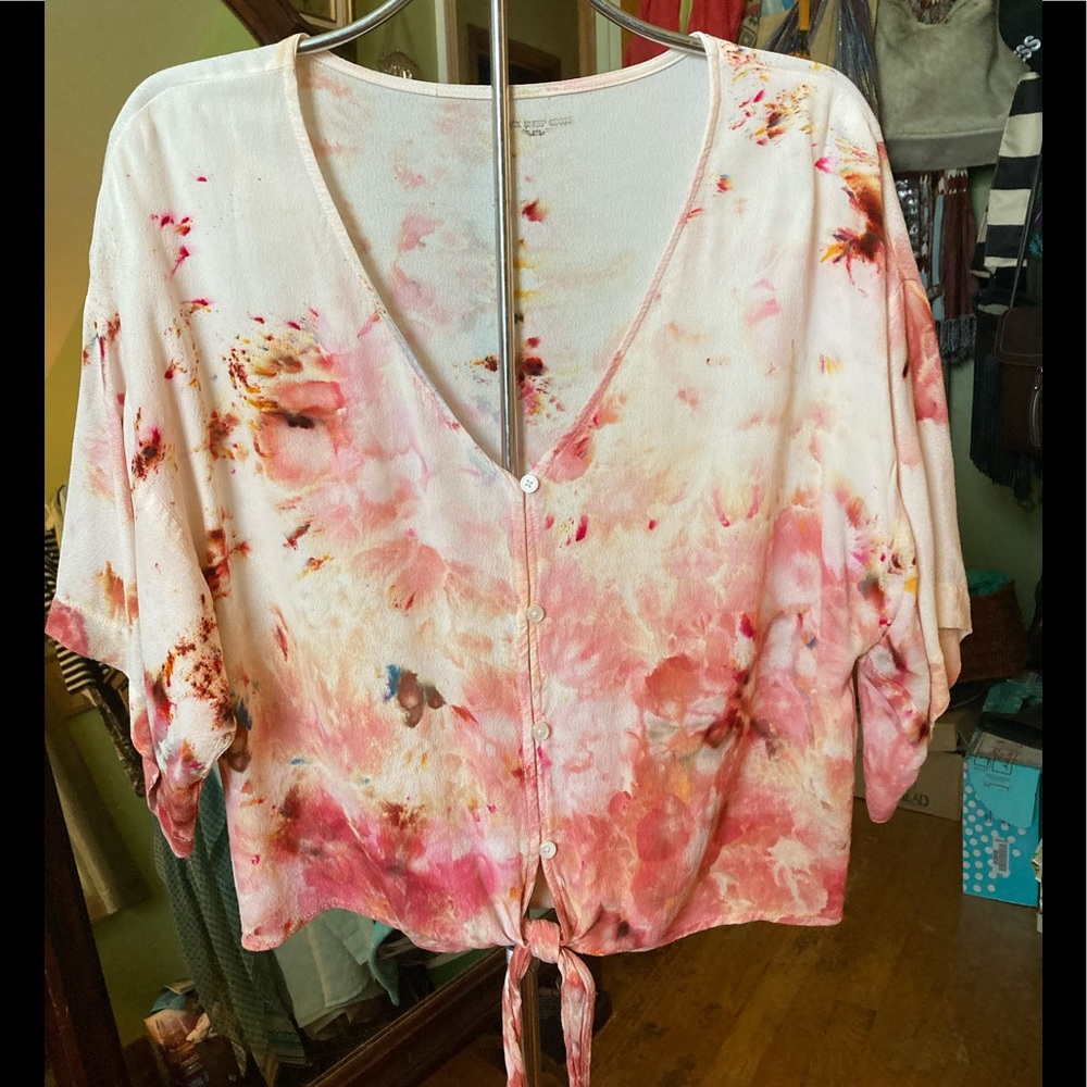 Hand Dyed Watercolor Design Top NWOT - Picture 1 of 8